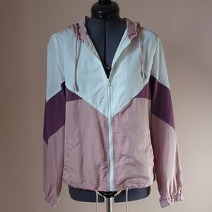 Stylish Women's Hooded Bomber Jacket in Pink and Purple
